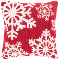 Designer Snowflakes Red Pillow