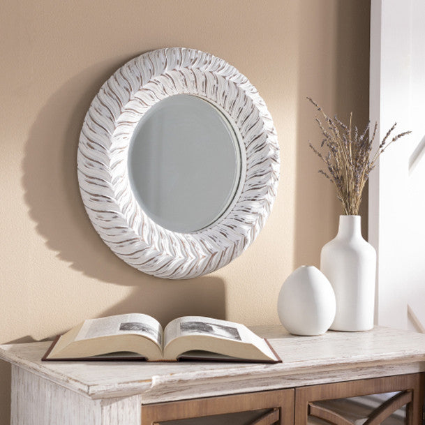 DHARMA 18" White Wall Mirror