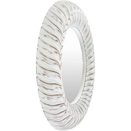 DHARMA 18" White Wall Mirror