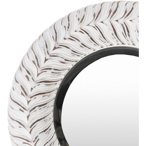 DHARMA 18" White Wall Mirror