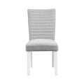 Elizaveta - Side Chair (Set of 2) - Gray Velvet &White High Gloss