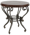 Emmanuelle Metal & Wood Warm Tobacco End Table