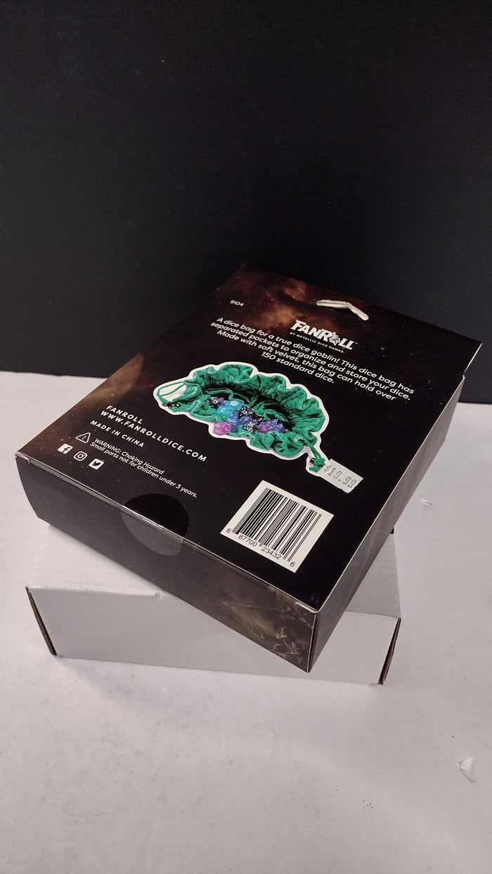 Fanroll: Dragonstorm Green Velvet RPG Dice Bag with Pockets