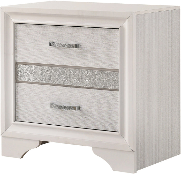 FELIZA White 26" Wide Nightstand with Hidden Drawer