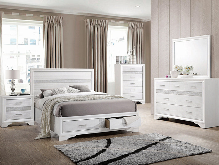 FELIZA White 26" Wide Nightstand with Hidden Drawer