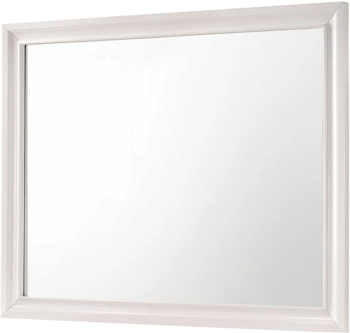 FELIZA White 63" Wide Dresser & Mirror with Hidden Drawers