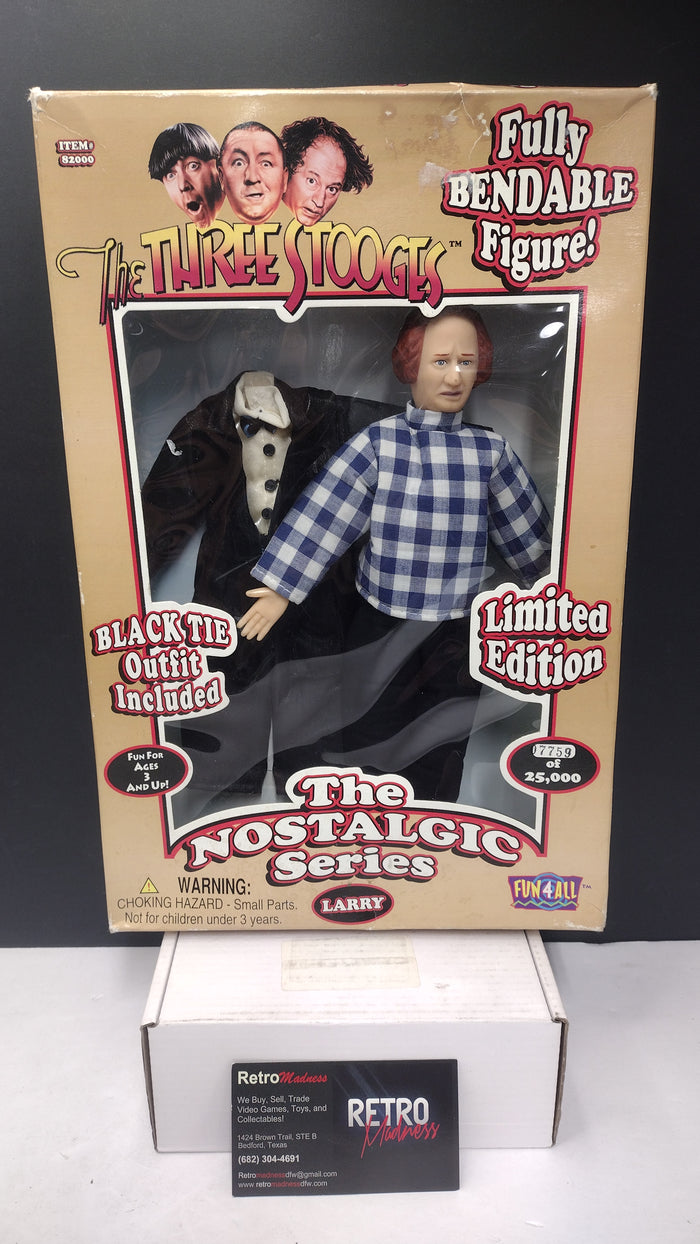 Fun4All The Three Stooges "Larry" Nostalgic Series Bendable Limited Edition Figure (1997 - Open Box / Complete in Packaging)