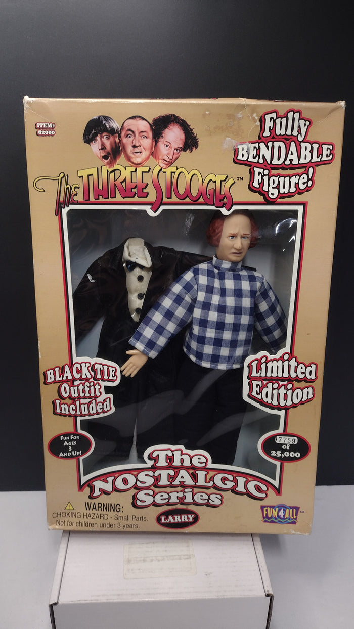 Fun4All The Three Stooges "Larry" Nostalgic Series Bendable Limited Edition Figure (1997 - Open Box / Complete in Packaging)