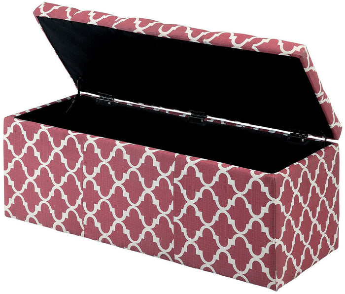 Fusion Red Storage Ottoman
