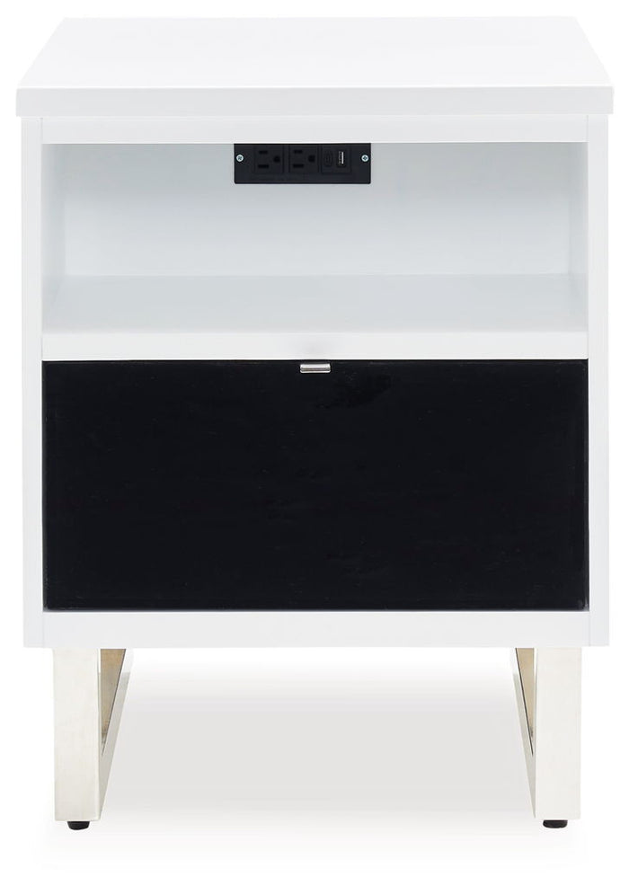 Gardoni - Chair Side End Table - White / Black