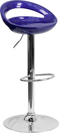 GLOSSY Blue Swivel Barstool