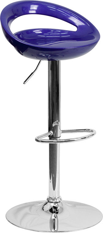 GLOSSY Blue Swivel Barstool