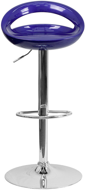 GLOSSY Blue Swivel Barstool