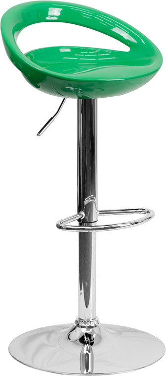 GLOSSY Green Swivel Barstool