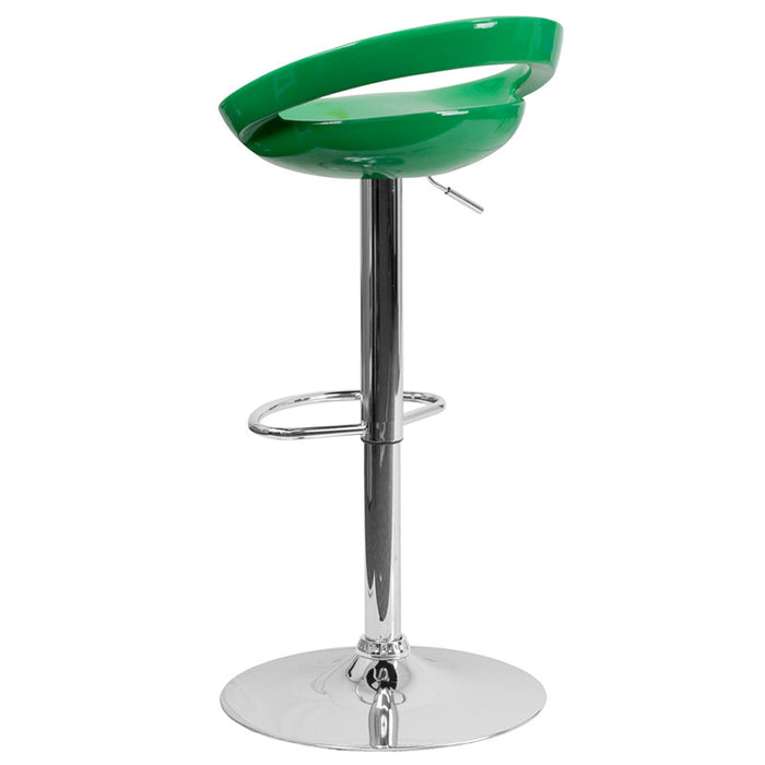 GLOSSY Green Swivel Barstool