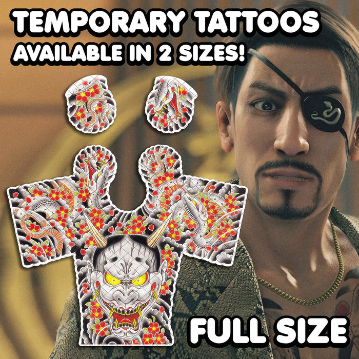 Goro Majima - Yakuza | Temporary Tattoos | FULL SIZE - AlunaCreates