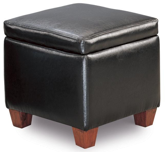 GREER Black Storage Ottoman
