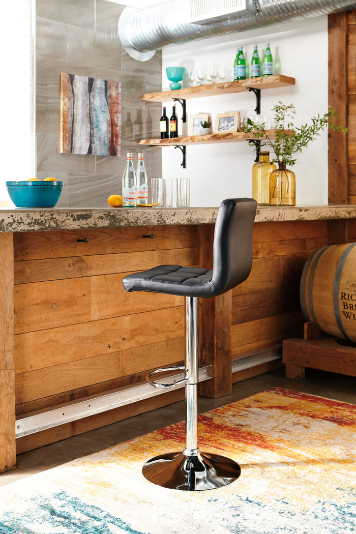 GREISON Black 24-34" Adjustable Height Barstool