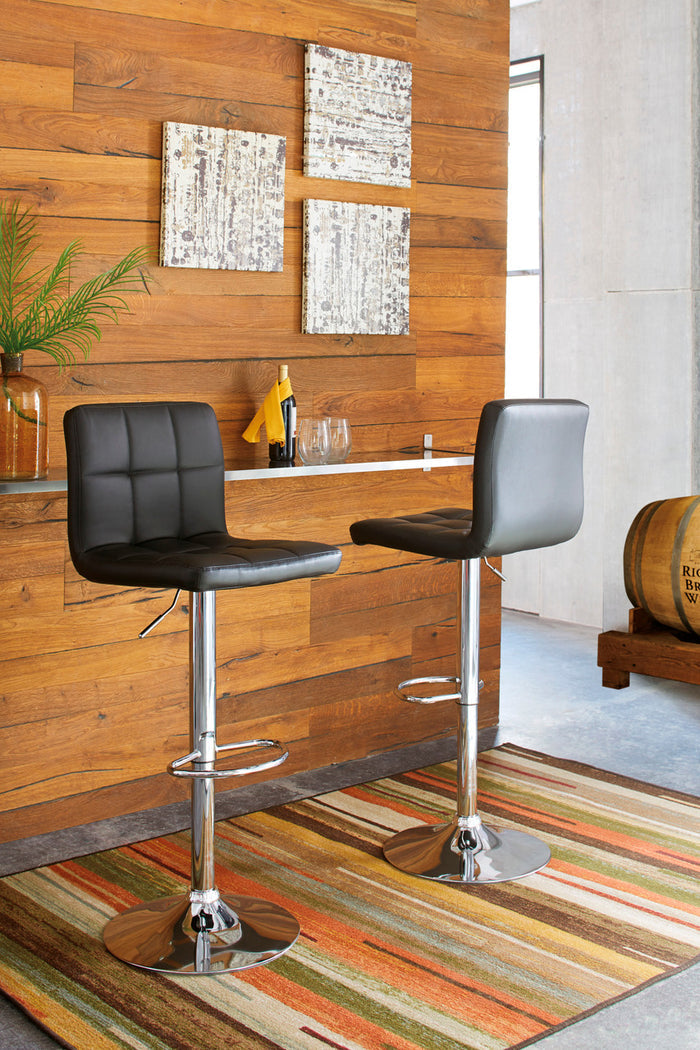 GREISON Black 24-34" Adjustable Height Barstool