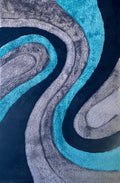 GURKAN Blue Multi 5' x 8' Shaggy 3D Area Rug
