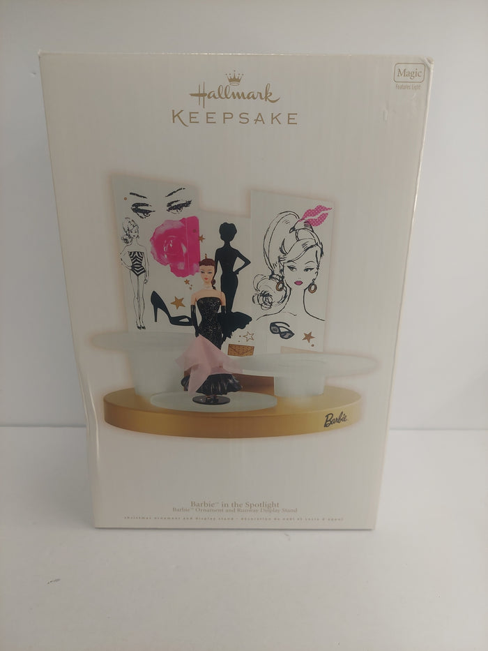 Hallmark Keepsake Barbie in the Spotlight Ornament and Runway Display Stand