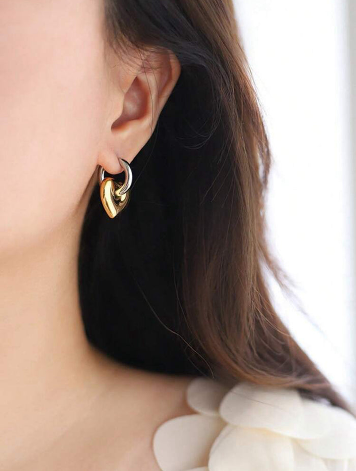 HEART CHARM HOOPS