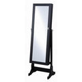 HENDRIX Black Floor Mirror with Jewelry Storage