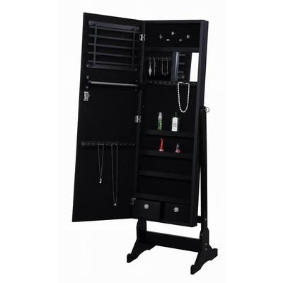 HENDRIX Black Floor Mirror with Jewelry Storage