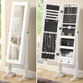 IDONIA White 19" Wide Floor Mirror with Jewelry Storage