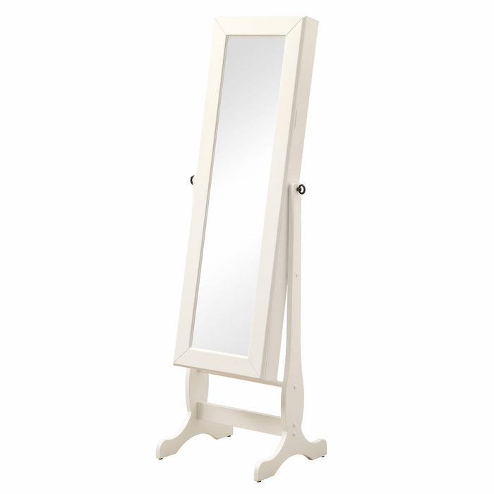IDONIA White 19" Wide Floor Mirror with Jewelry Storage