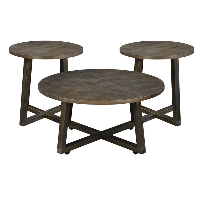 Industrial - 3 Piece Occasional Table Set - Brown