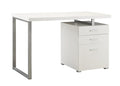 IVA White 47" Wide Desk with File Cabinet (RTA)