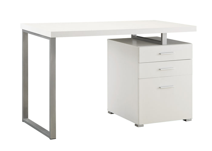IVA White 47" Wide Desk with File Cabinet (RTA)
