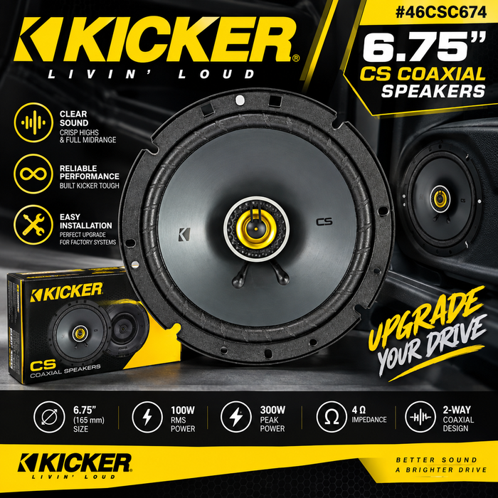 Kicker 46CSC674 6.75inch CS Coaxial Speakers