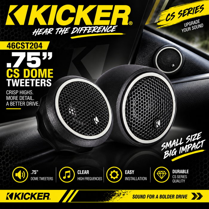 Kicker 46CST204 .75inch CS Dome Tweeters