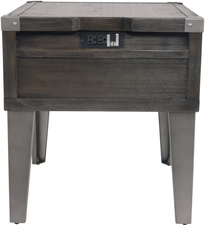 KREIMER 22" Wide End Table with USB Ports