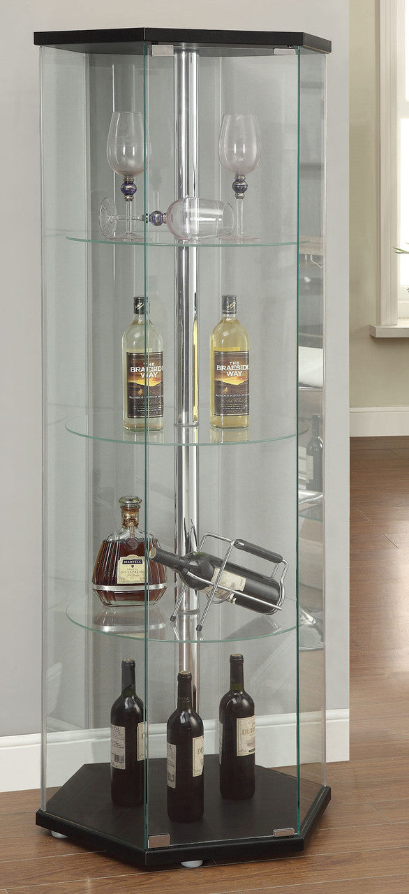 LANGPORT 24" Wide Black Curio Cabinet