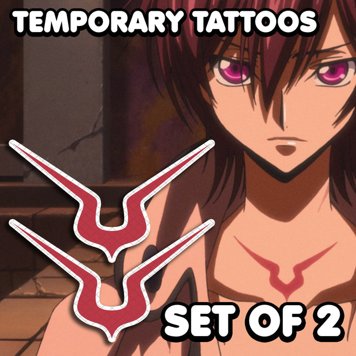 Lelouch Lamperouge - Code Geass | Temporary Tattoos | SET OF 2 - AlunaCreates