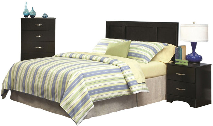 LEONE Black Twin Headboard Bed