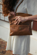 Linki fold over bag in brown