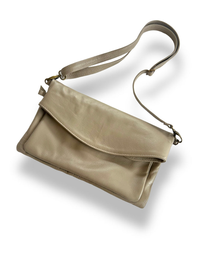 Linki fold over bag taupe