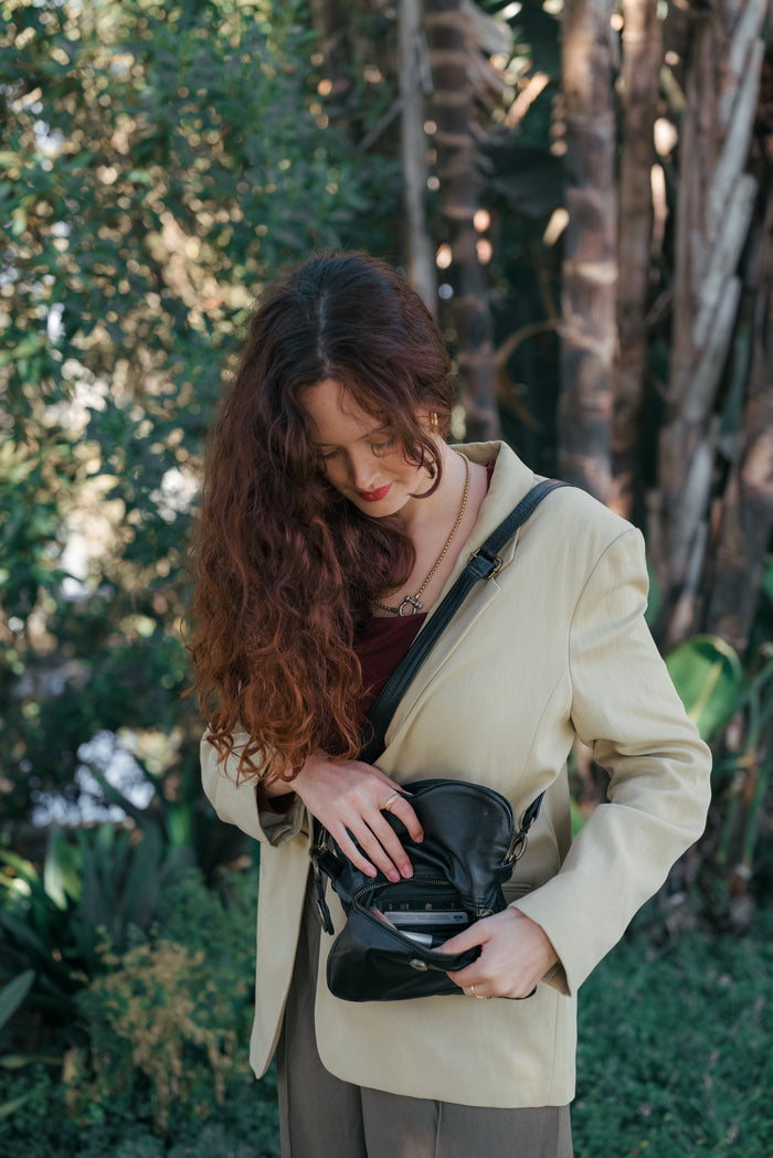 LUNA FOLD OVER BAG BLACK