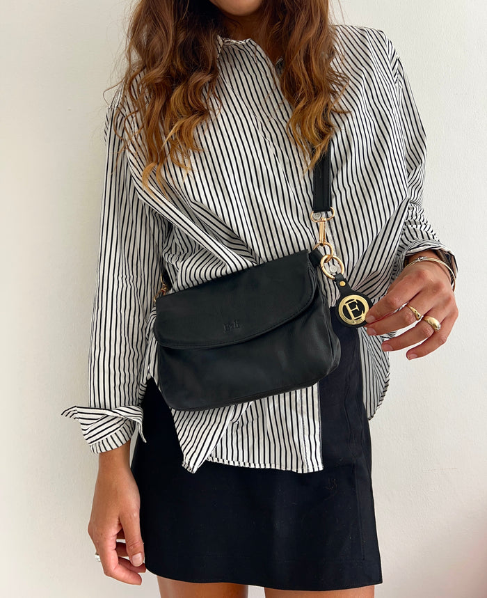 LUNA FOLD OVER BAG BLACK