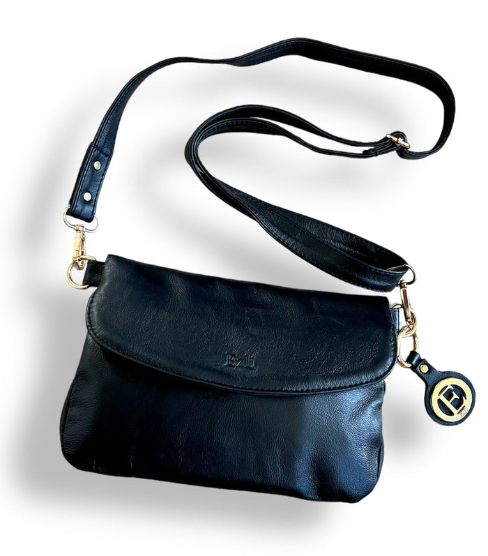 LUNA FOLD OVER BAG BLACK
