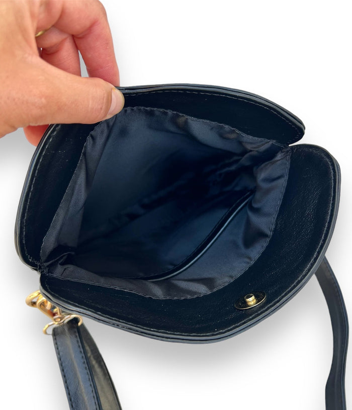 LUNA FOLD OVER BAG BLACK