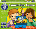 Green Orchard Toys box featuring two kids filling a blue lunch box with fruit, a sandwich, and a milk carton.