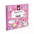 Pink square magnetic story box with colorful cartoon unicorns, stars, and cute animals on the front cover.