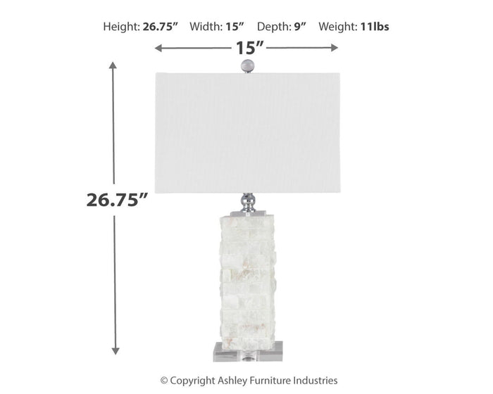 Malise - Alabaster Table Lamp  - White
