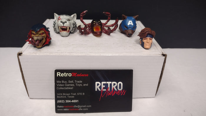 Marvel Legends BAF Heads- Lot Of 5- Gambit, Demogoblin, The Void, Titus, Capwolf