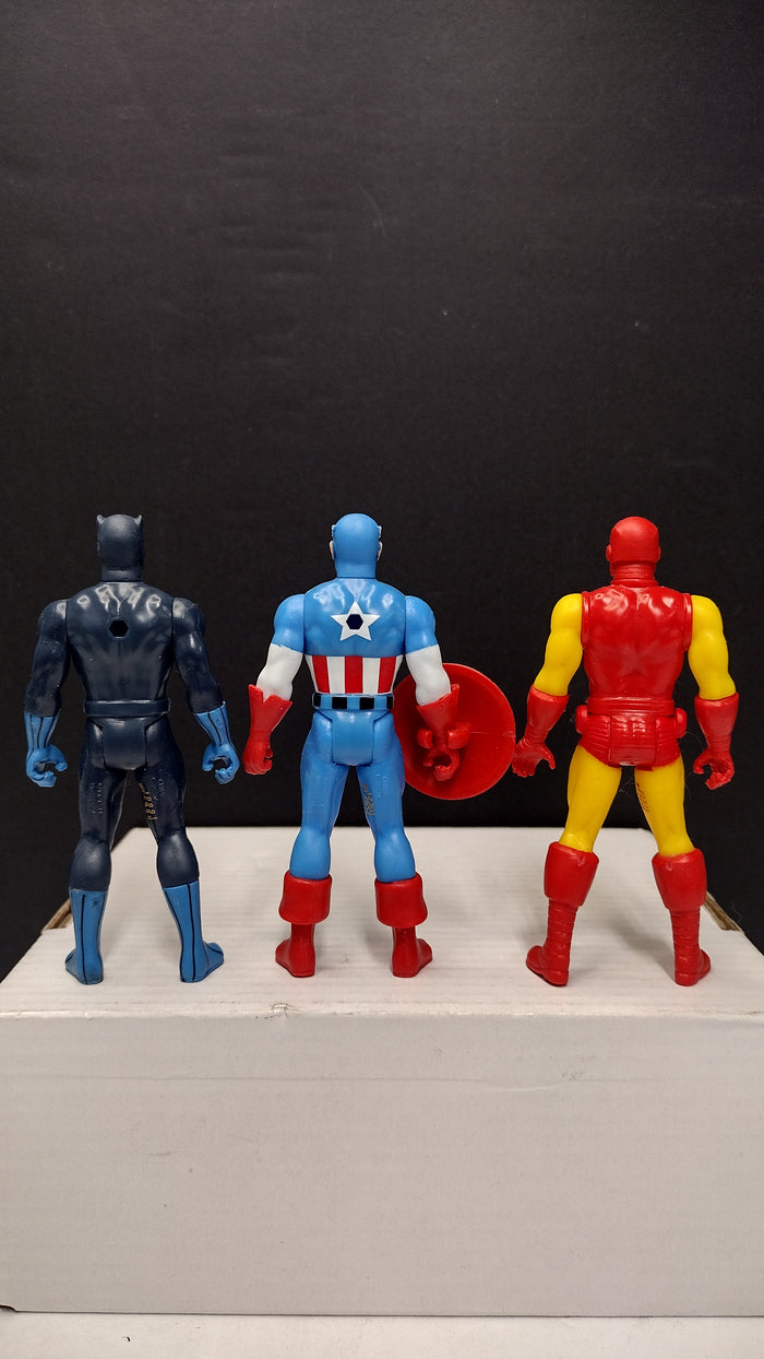 Marvel Legends Retro Collection: Avengers Core – Lot E - Captain America, Iron Man and Black Panther (Loose)